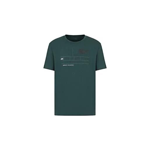ARMANI EXCHANGE t-shirt a maniche corte di armani exchange dal fit regular, in cotone, da uomo colore verde gables -composizione: cotone verde green gables