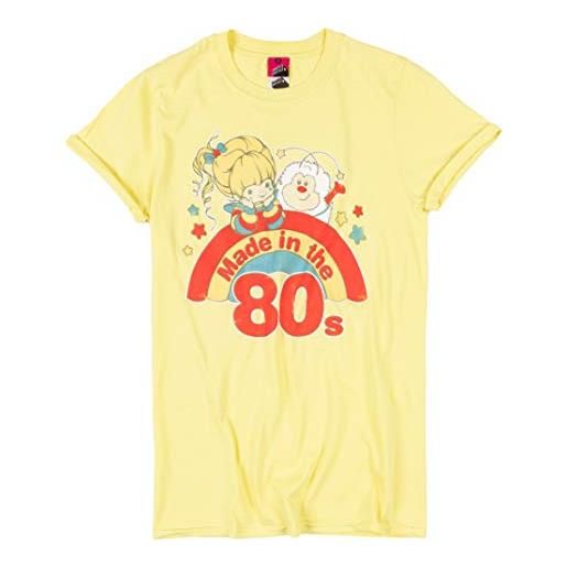 TruffleShuffle womens yellow rainbow brite made in the 80s rolled sleeve boyfriend t shirt