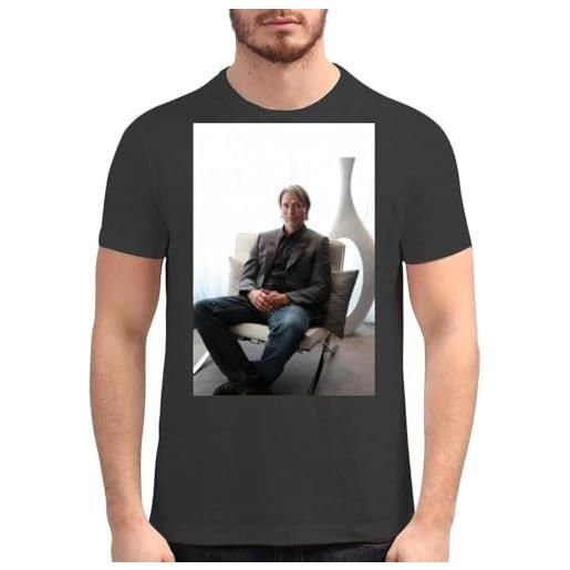 DUCHE mads mikkelsen - maglietta da uomo con grafica morbida pdi #pidp514871, nero , m
