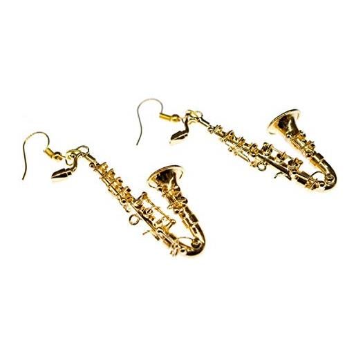Miniblings sassofono orecchini sassofono sassofonista jazz sax oro + box - gioielli fatto a mano placcati argento i orecchini