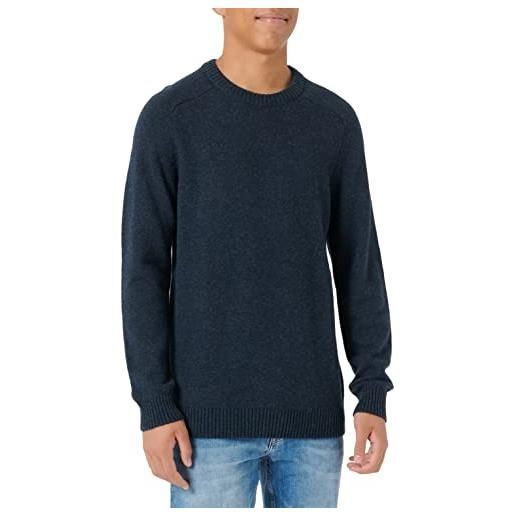 SELECTED HOMME slhnewcoban lambs wool crew neck w noos maglione, zaffiro scuro, m uomo
