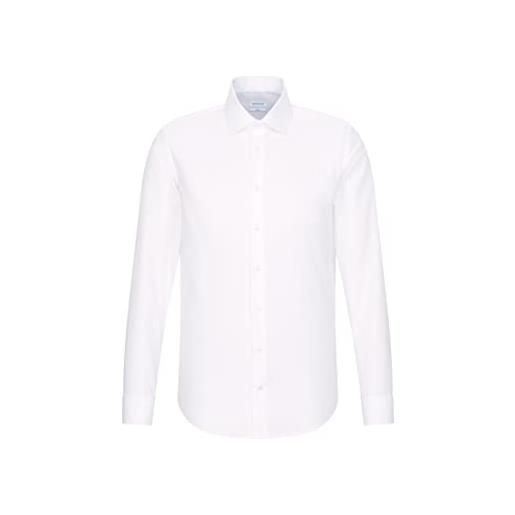 Seidensticker herren business hemd slim fit camicia formale, bianco (white 01), 48 (taglia unica: 42) uomo