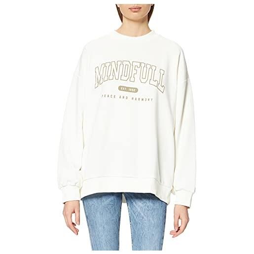 NA-KD mindfull printed sweater, maglia di tuta, donna, avorio (bianco sporco), s
