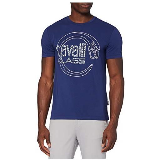 Roberto Cavalli cavalli class t-shirt uomo, blu di chino