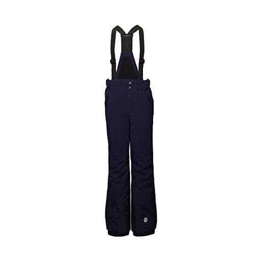 Killtec gauror jr - pantaloni funzionali con pettorina rimovibile, paraneve e protezione bordi, colore: blu scuro