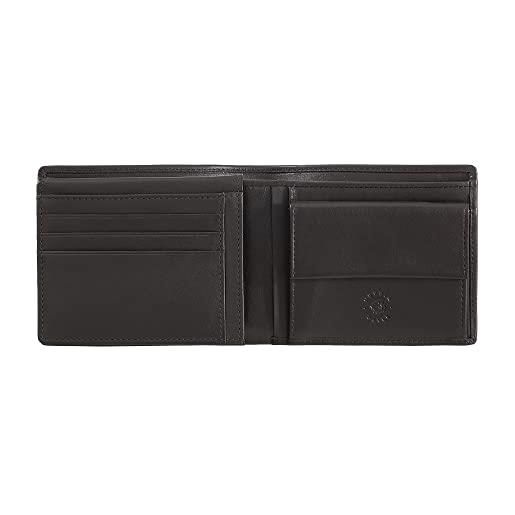 Nuvola Pelle portafoglio uomo classico in pelle con portamonete e porta carte di credito marrone scuro