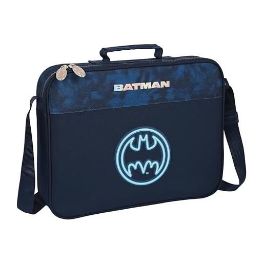 Safta batman legendary - portafogli extrascolastici, valigetta portatodo, tracolla comoda e versatile, qualità e resistenza, 38 x 6 x 28 cm, colore blu marino, blu navy, estándar, casual