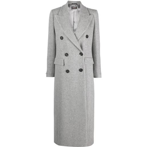 Peserico cappotto doppiopetto con glitter - grigio