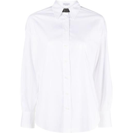 Brunello Cucinelli camicia con decorazione monili - bianco