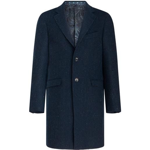 ETRO notched-lapels wool coat - blu