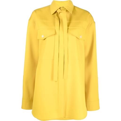 Jil Sander blusa con fiocco - giallo