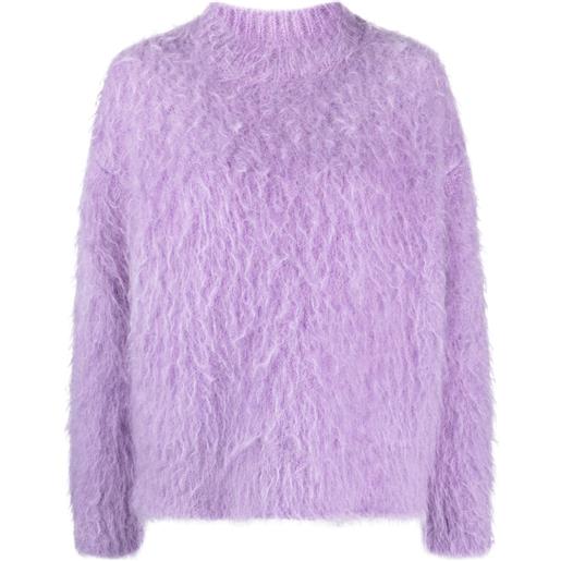 Jil Sander maglione con effetto spazzolato - viola