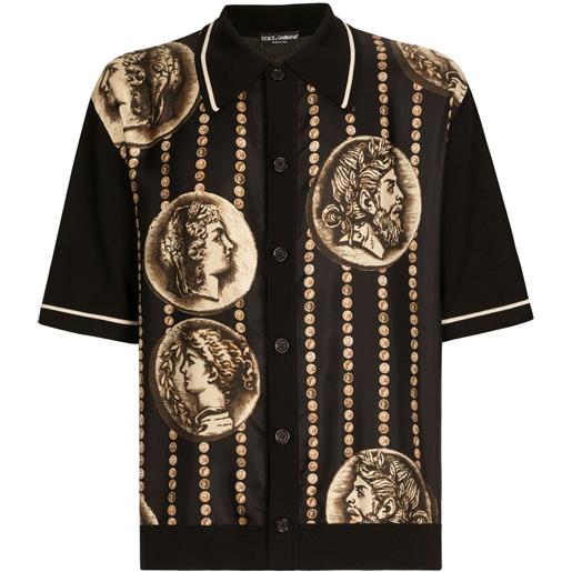 Dolce & Gabbana camicia con dettaglio a righe - nero