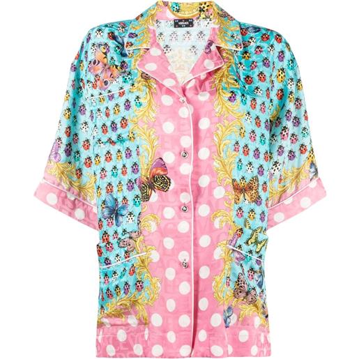 Versace camicia butterflies - blu