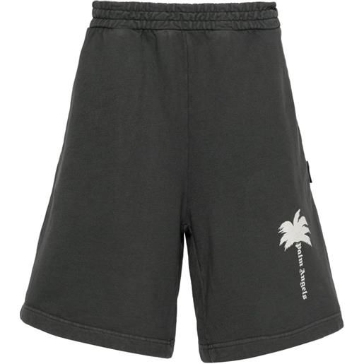 Palm Angels shorts sportivi con stampa - grigio