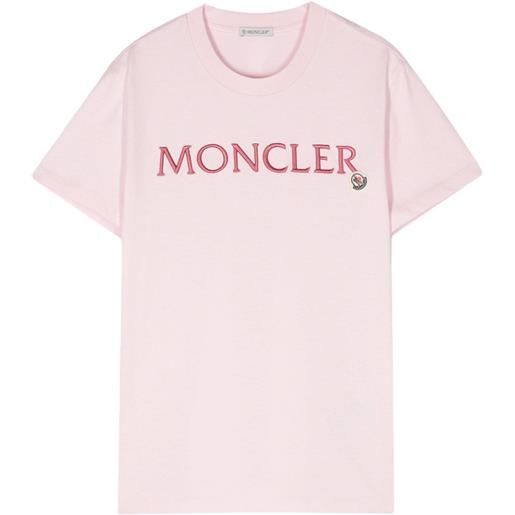 Moncler t-shirt con ricamo - rosa