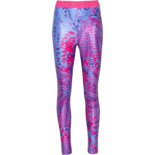 Versace Jeans Couture leggings con stampa animalier - viola