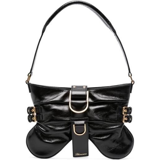 Blumarine borsa a spalla butterfly grande - nero