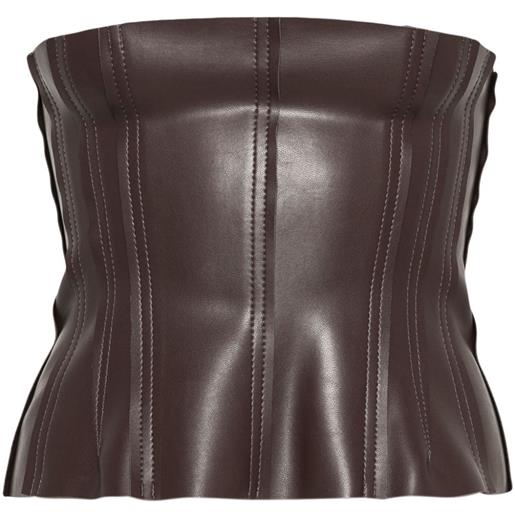 Norma Kamali corsetto grace con zip - marrone