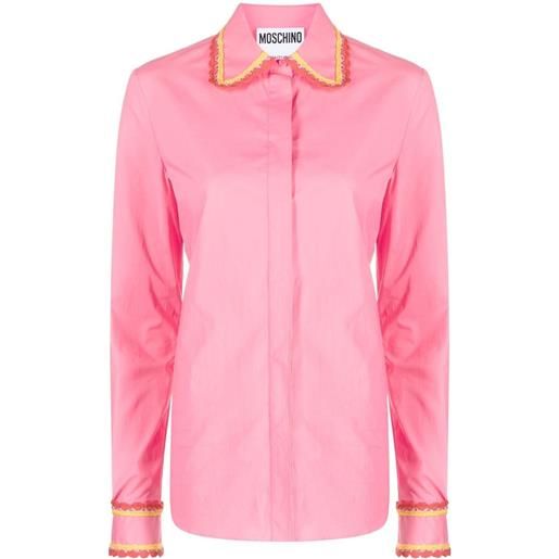 Moschino camicia con cuciture a contrasto - rosa
