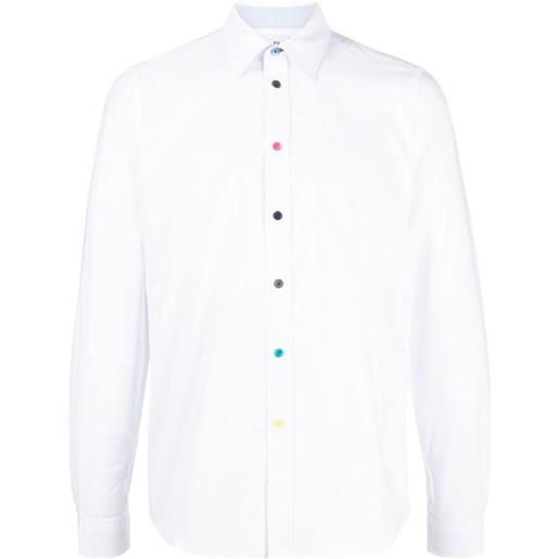 PS Paul Smith camicia con bottoni a contrasto - bianco