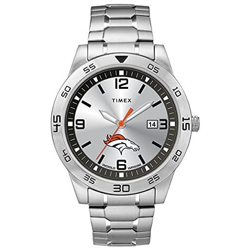 Timex Tribute citation 42mm orologio al quarzo da uomo con cinturino in acciaio inossidabile, denver broncos, no size, orologio al quarzo