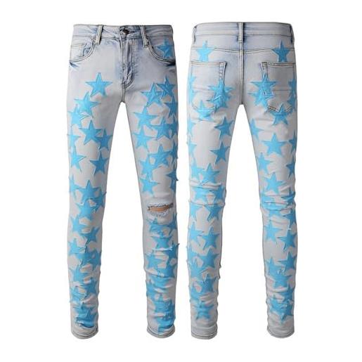 CABULE jeans con cucitura a stella a cinque punte jeans alla moda elasticizzati high tech snellenti high street-890-30
