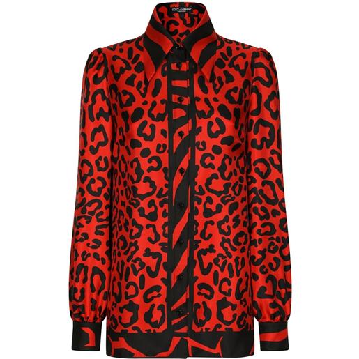 Dolce & Gabbana camicia leopardata - rosso