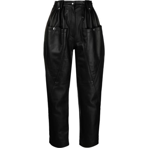 Moschino pantaloni crop con pieghe - nero