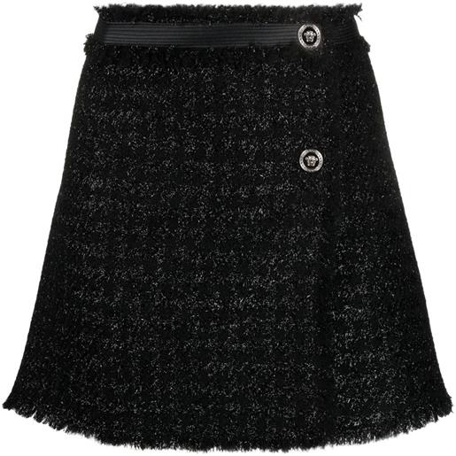 Versace minigonna con frange - nero