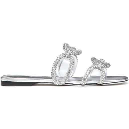 Valentino Garavani sandali chain con cristalli 1967 - argento