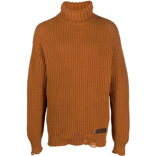 Dsquared2 maglione con doppio colletto - arancione