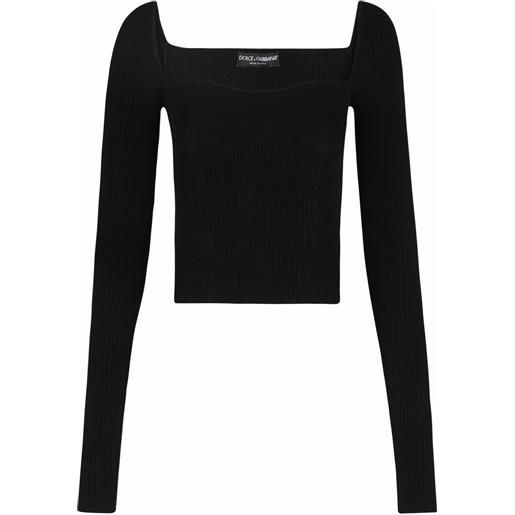 Dolce & Gabbana maglione con scollo quadrato - nero