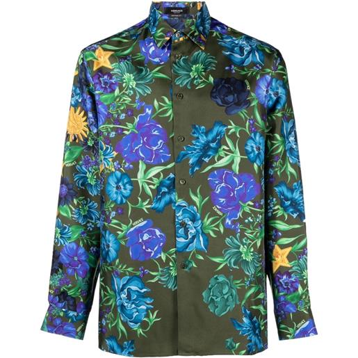 Versace camicia wildflower west - verde