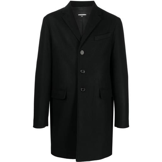 Dsquared2 cappotto monopetto aderente - nero