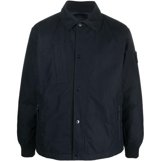 Stone Island giacca-camicia con applicazione compass - blu