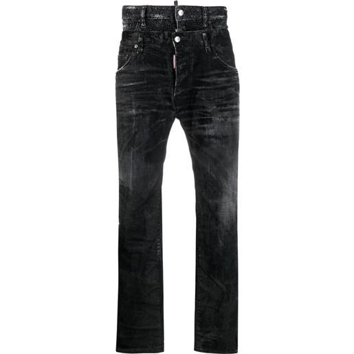 Dsquared2 jeans slim con decorazione - nero