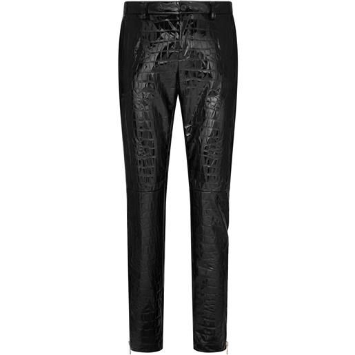 Dolce & Gabbana pantaloni slim con effetto coccodrillo - nero