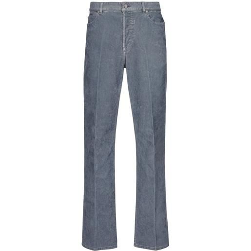 Ferragamo jeans dritti con applicazione logo - grigio