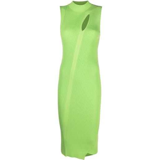 Versace abito midi con cut-out - verde