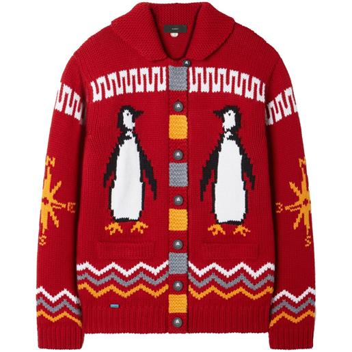 Alanui cardigan for the love of penguin - rosso