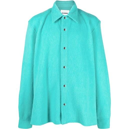 Jil Sander giacca-camicia con colletto a punta - blu
