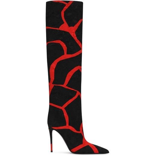 Dolce & Gabbana stivali con stampa astratta - rosso