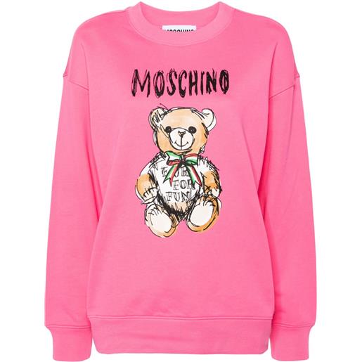 Moschino felpa teddy bear con stampa - rosa