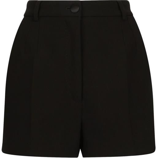Dolce & Gabbana shorts a vita alta con pieghe - nero