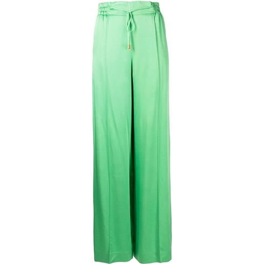 Oscar de la Renta pantaloni a gamba ampia con vita elasticizzata - verde