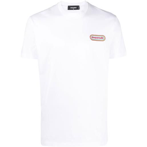 Dsquared2 t-shirt con applicazione logo - bianco