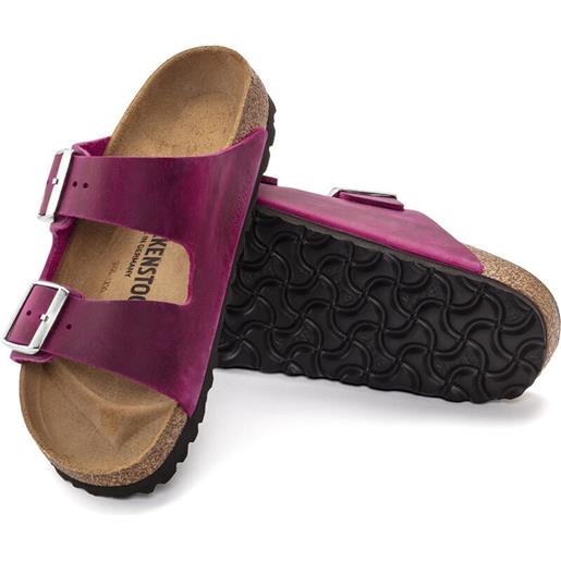 Birkenstock sandali arizona in pelle oliata festival fuchsia calzata normale