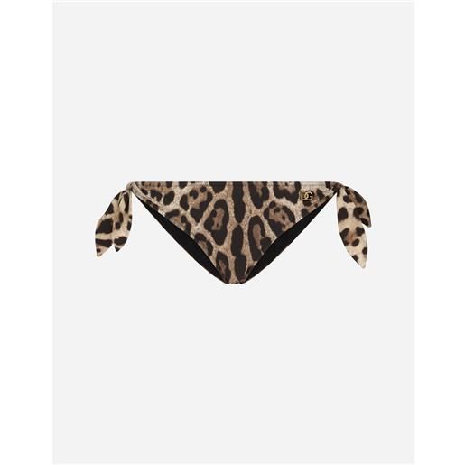Dolce & Gabbana slip con fiocchi da mare stampa leopardo