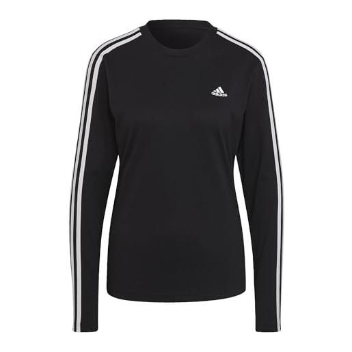 Adidas hf7261 w 3s ls t t-shirt donna black/white taglia xs